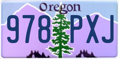 OR license plate 978PXJ