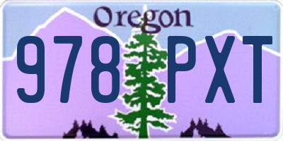 OR license plate 978PXT