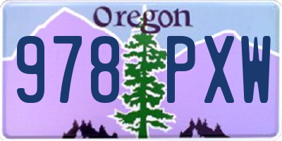 OR license plate 978PXW