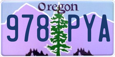 OR license plate 978PYA