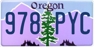 OR license plate 978PYC