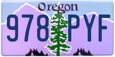 OR license plate 978PYF