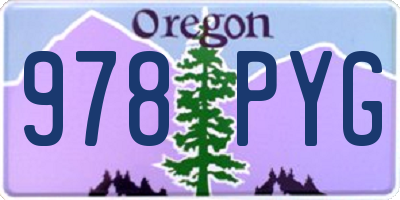 OR license plate 978PYG