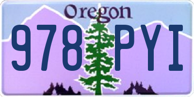 OR license plate 978PYI