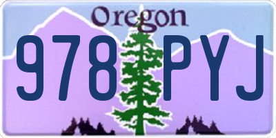 OR license plate 978PYJ
