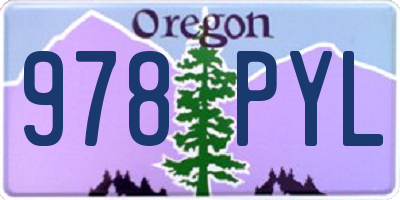 OR license plate 978PYL