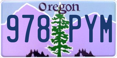 OR license plate 978PYM