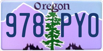 OR license plate 978PYO
