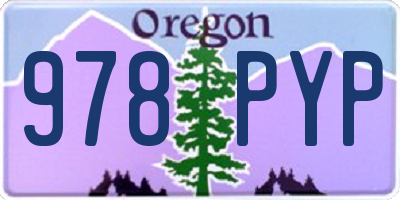 OR license plate 978PYP