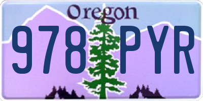 OR license plate 978PYR