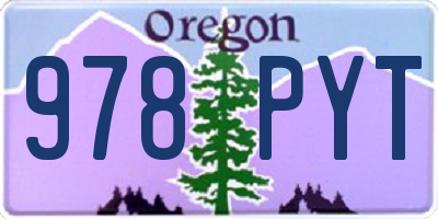 OR license plate 978PYT