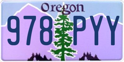 OR license plate 978PYY
