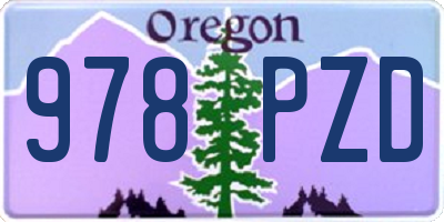 OR license plate 978PZD