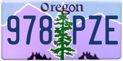 OR license plate 978PZE