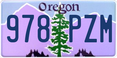 OR license plate 978PZM