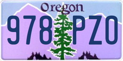 OR license plate 978PZO