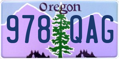 OR license plate 978QAG