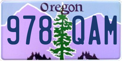 OR license plate 978QAM