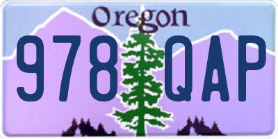 OR license plate 978QAP