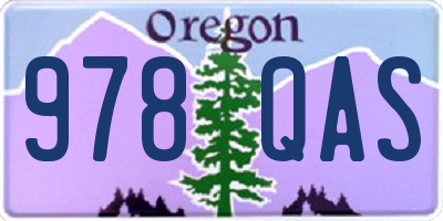 OR license plate 978QAS