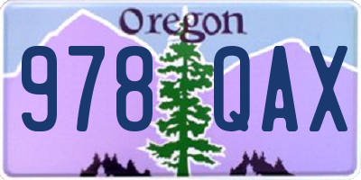 OR license plate 978QAX