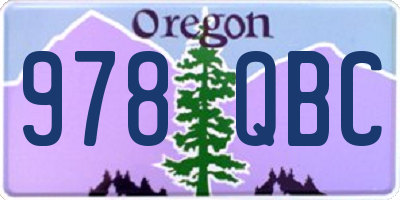 OR license plate 978QBC