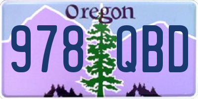OR license plate 978QBD