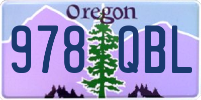 OR license plate 978QBL