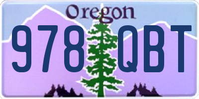 OR license plate 978QBT