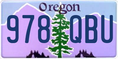OR license plate 978QBU