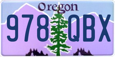 OR license plate 978QBX
