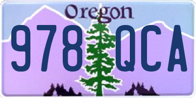 OR license plate 978QCA