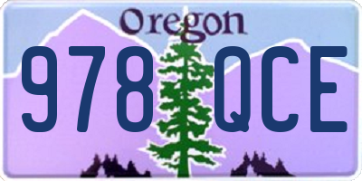 OR license plate 978QCE