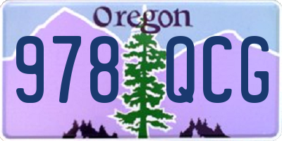OR license plate 978QCG