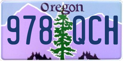 OR license plate 978QCH