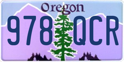 OR license plate 978QCR