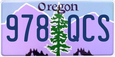 OR license plate 978QCS