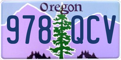 OR license plate 978QCV