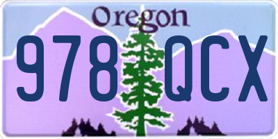 OR license plate 978QCX