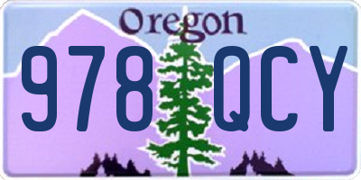 OR license plate 978QCY