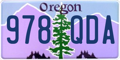 OR license plate 978QDA