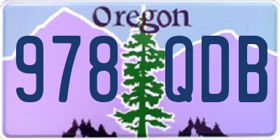 OR license plate 978QDB