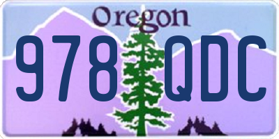 OR license plate 978QDC