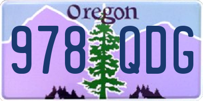 OR license plate 978QDG