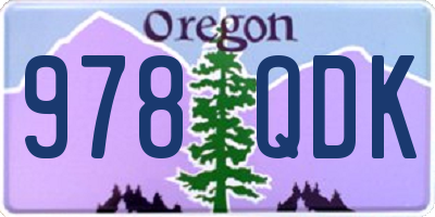 OR license plate 978QDK