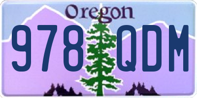 OR license plate 978QDM