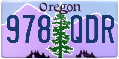 OR license plate 978QDR