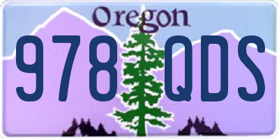 OR license plate 978QDS