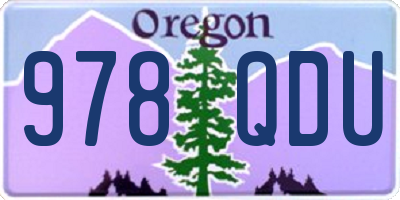 OR license plate 978QDU