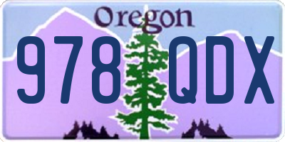 OR license plate 978QDX